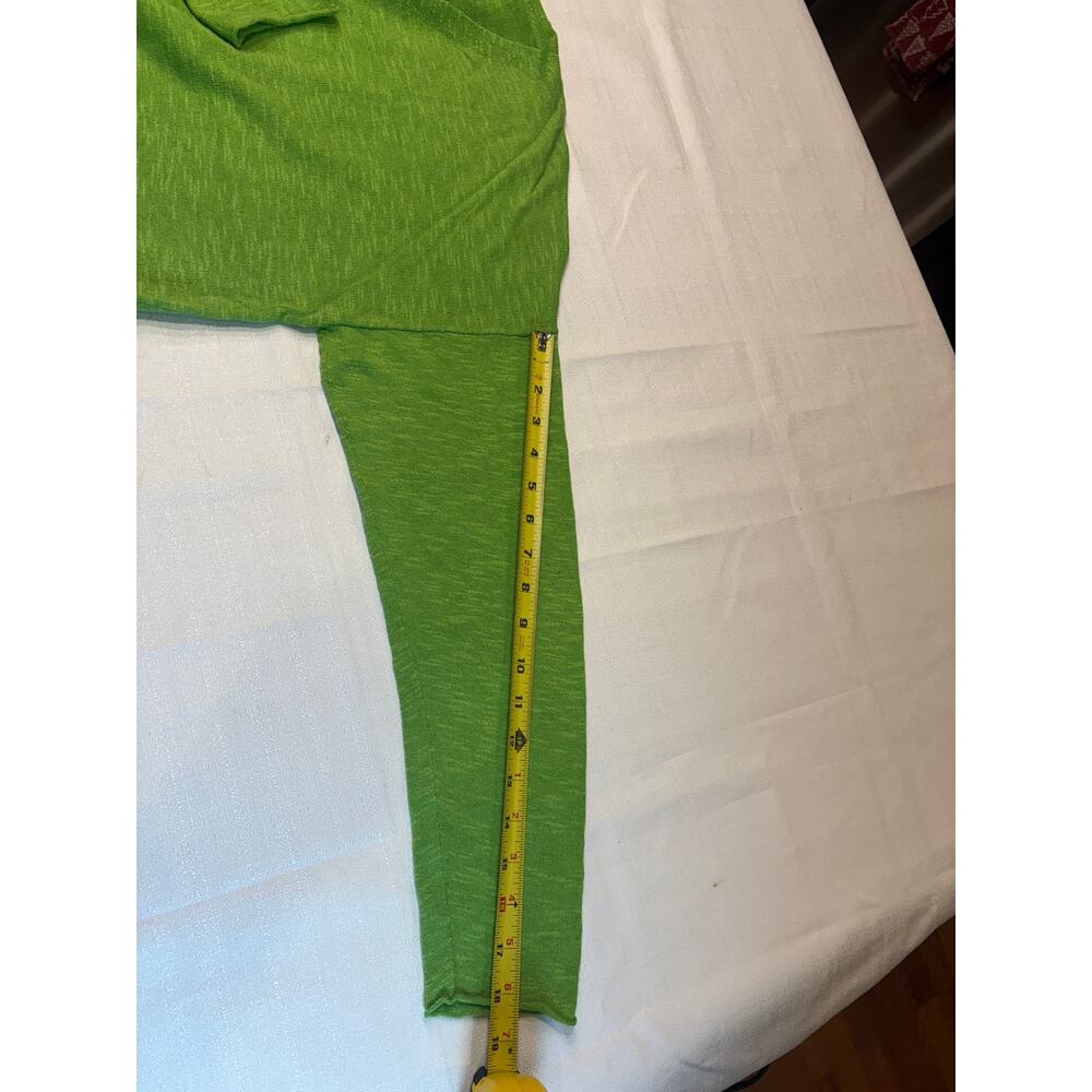 Eileen Fisher Women's Lime Green Linen/Cotton Slub Vneck Sweater Size XL - Picture 6 of 10